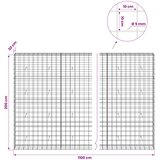  Gabion s žicom debljine 5 mm i mrežom 10x10 cm 1100x30x200 cm | shoptok.hr