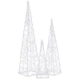  Set akrilnih ukrasnih LED stožaca plavi 30/45/60 cm | shoptok.hr