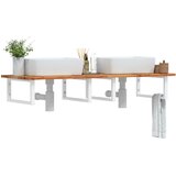  Zidna polica za umivaonik od čelika i masivnog bagremovog drva Smeđa 160 x 50 x 2 cm | shoptok.hr