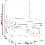  4-dijelna vrtna garnitura od bambusa sa svjetlosivim jastucima | shoptok.hr