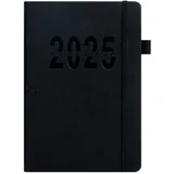 Dnevni planer 2026 - črn črtasti zvezek A5 s trakom (180 listov), (5000159683)