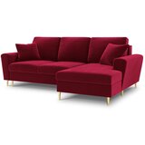 Cosmopolitan Design Crvena baršunasti sklopiva/s prostorom za odlaganje kutna garnitura (s desnim kutom/s ležaljkom) Kyoto – | shoptok.hr
