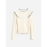 Reserved Rebrasta bluza s volanima - krem Cijene