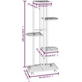  Stalak za cvijeće s 5 katova 44 x 23 x 100 cm crni željezni | shoptok.hr
