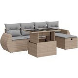  6-dijelni set vrtnih sofa s jastucima bež od poliratana | shoptok.hr