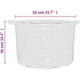  Košara za rublje sivo-bijela Ø 55 x 36 cm pamučna | shoptok.hr