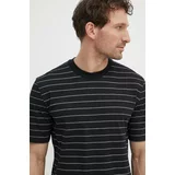 Sisley Bombažna kratka majica moški, črna barva