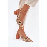 Boto Sandals With Braiding On A Heel Multicolor Ebina | ePonuda.com