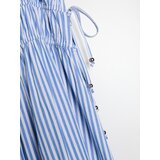 Sinsay Pamučna maxi haljina na naramenice s naborima | shoptok.hr