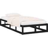  Okvir za krevet crni 90 x 200 cm od masivnog drva | Eponuda.com