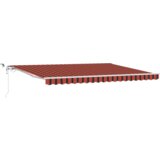vidaXL samodejni retraktibilni senčnik z LED oranžne in rjave barve 450x300 cm | Shoptok.si