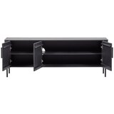 WOOOD Mat črna TV omarica iz masivnega bora 154x56x44 cm Gunnar – | Shoptok.si
