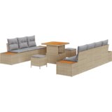  Set od 10 dijelova vrtne sofe s jastučićima bež poli ratan akacija | shoptok.hr