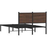 Metalni okvir kreveta bez madraca smeđi hrast 120x190 cm | shoptok.hr