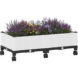  Vrtni saksija s kotačima Bijela 80 x 40 x 33 cm PP | shoptok.hr