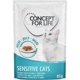 Concept for Life 10 € popusta na 48 x 85 g mokro hrano! - Sensitive Cats - v želeju