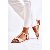 PE1 Women's Classic Sandals With A Decorative Belt Beige Terina | Eponuda.ba