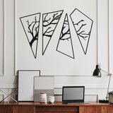 WALLXPERT Otono - M388 Crni Dekorativni Metalni Zidni Pribor (4 Komada) | Eponuda.com