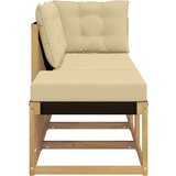 Sekcionalna sofa s jastukom 3 Komad Bijela - Bijela i bež Kutna +sredina +tabure | shoptok.hr