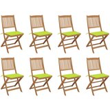  The Living Store Zložljivi zunanji stoli z blazinami 8 kosov trden akacijev les - Zunanji Stol, (21484085) | Shoptok.si