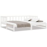  The Living Store Izvlečna dnevna postelja bela 90x200 cm trdna borovina - Dnevna Postelja, (21452240) | Shoptok.si