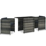 Poli Bistro garnitura z blazinami 3-delna poli ratan siva | Shoptok.si