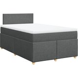 vidaXL Box spring postelja z vzmetnico temno siva 120x190 cm blago, (21310752) | Shoptok.si