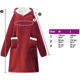  Deka majica s kapuljačom Bordeaux Crvena M Flis i flanel | shoptok.hr