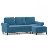 vidaXL Trosed s stolčkom za noge moder 180 cm žamet, (20910952) | Shoptok.si