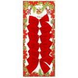  Set Božićnih mašni u crvenoj boji, 6 komada, 9,5 × 7,5 cm | shoptok.hr