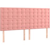 Krevet s oprugama i madracem ružičasti 160x200 cm baršunasti | Eponuda.com