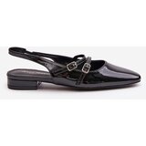 Boto Lacquered Ballet Flats With Straps On Low Heel Black Bialettia | ePonuda.com