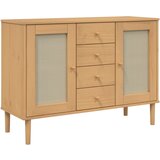  The Living Store Komoda SENJA videz ratana rjava 112x40x80 cm trdna borovina - Komoda, (21444988) | Shoptok.si