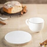 Kinghoff KH-1930 set skodelic s krožniki, 12 delov, 220 ml, bela-zlata | Shoptok.si