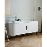 Unique Furniture Bela komoda z drsnimi vrati 180x76x45 cm Nola – | Shoptok.si