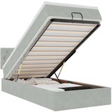 vidaXL Otomanski posteljni okvir z vzmetnico siv 100x200 cm žamet | Shoptok.si