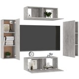  Komplet TV omaric 4-delni betonsko siva iverna plošča, (20912335) | Shoptok.si