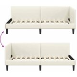  Kutni okvir kreveta s uzglavljem Krema 80 cm x 200 cm Baršun | shoptok.hr