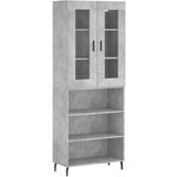 Maison Chic Visoka Komoda - Predalnik betonsko siva 69,5x34x180 cm inženirski les, (21720253) Cene