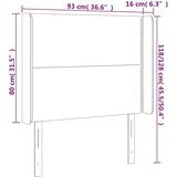  Vzglavje z ušesi temno rjavo 93x16x118/128 cm blago, (20952874) | Shoptok.si
