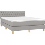  Krevet box spring s madracem LED svjetlosivi 140x200 cm tkanina | shoptok.hr