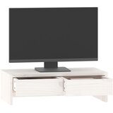  Stalak za monitor bijeli 50 x 27 x 15 cm od masivne borovine | shoptok.hr