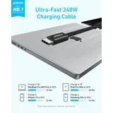 Zolo USB tip-C kabl M/M 1m, super brzo punjenje 240W, pleteni, crni