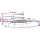  Okvir kreveta s uzglavljem bijeli 180 x 200 cm masivna borovina | shoptok.hr