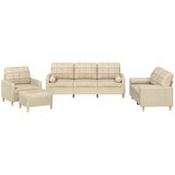  4-dijelni set sofa s jastucima krem od tkanine | shoptok.hr