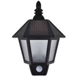 vidaXL Solarne zidne svjetiljke 2 kom sa senzorom pokreta crne | shoptok.hr