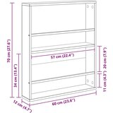  Polica za časopise Staro drvo 60 x 12 x 70 cm Konstruirano drvo | shoptok.hr