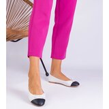 D/CEO marka niezdefiniowana White ballet flats with a bow and black toe Pikolo | Shoptok.si