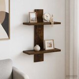  Zidna polica Dimljeni hrast 30 x 13.5 x 43 cm Prerađeno drvo | shoptok.hr