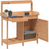  Stol za sadnju s ormarićem 110,5x45x124,5 cm masivna jelovina | shoptok.hr